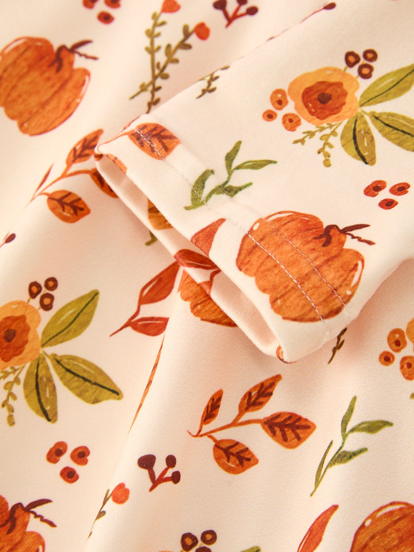 Pumpkin & Floral Girls Dress