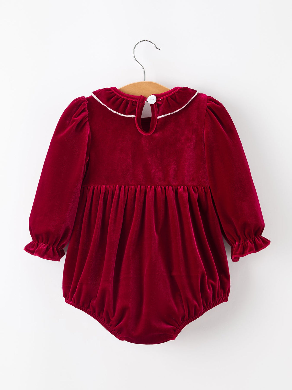 Velvet Smocked Infant Romper
