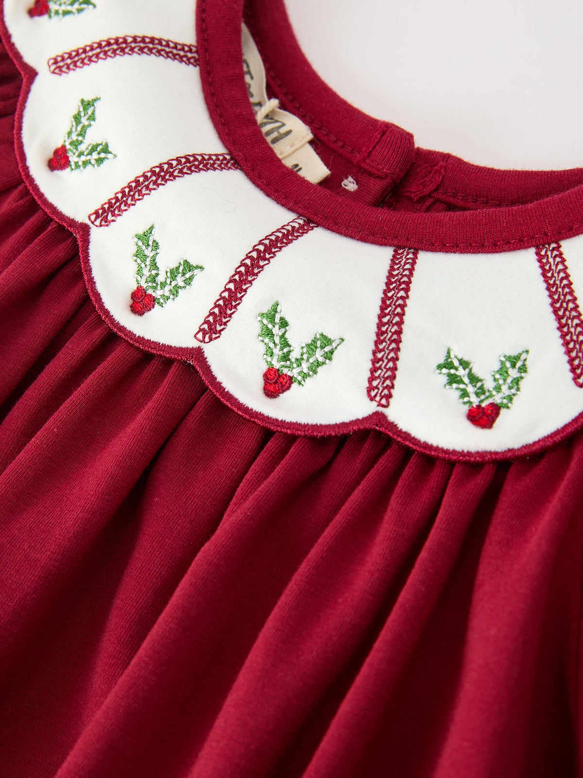 Holly Embroidered Infant Romper