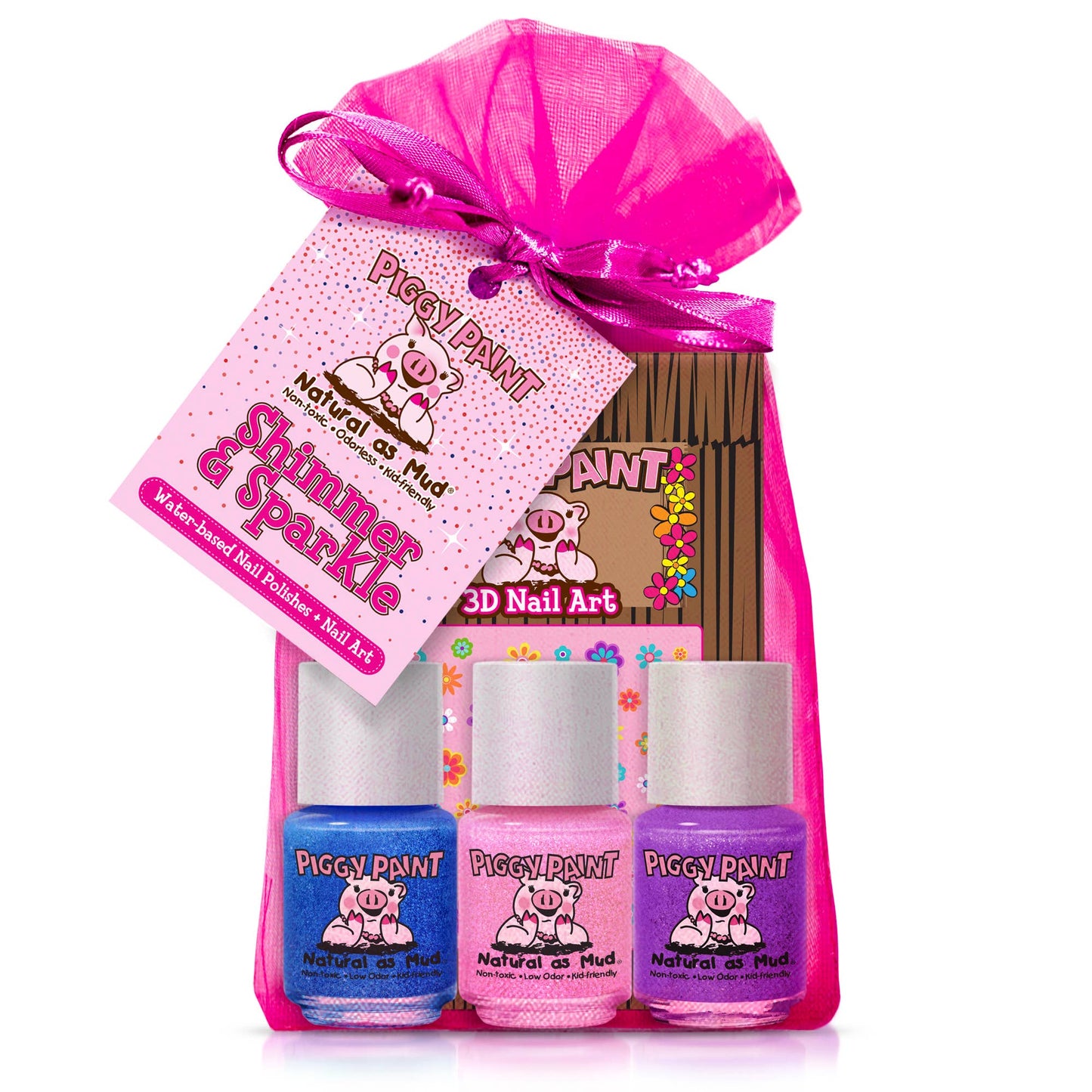 Shimmer & Sparkle Gift Set Non-Toxic Kids Nail Polish by Piggy Paint