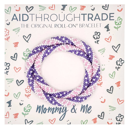 Aid Through Trade bracelet packaging with colorful design and text