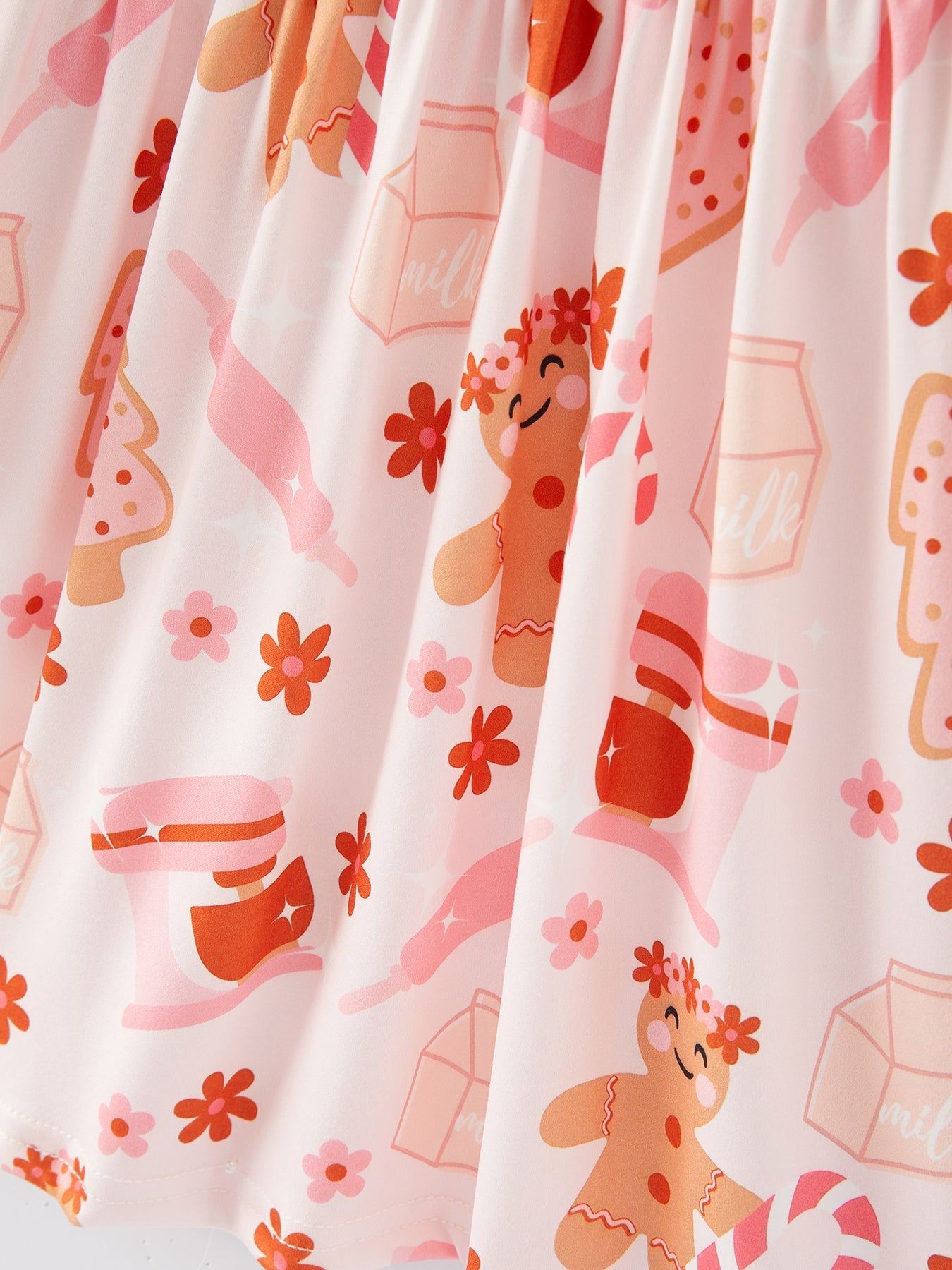Christmas Gingerbread Print Dress