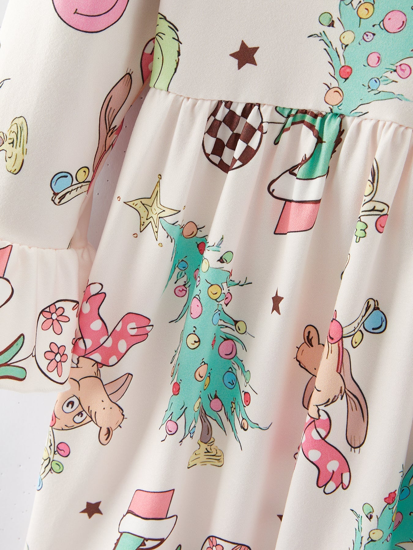 Christmas Grinch Print Girls Dress