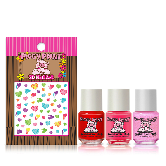 All the Heart Eyes Polish Gift Set Non-Toxic Kids Nail Polish by Piggy Paint