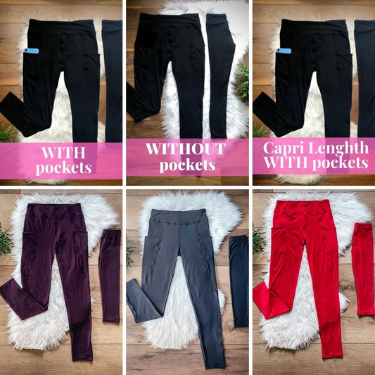 Leggings (w/ pockets) - Red