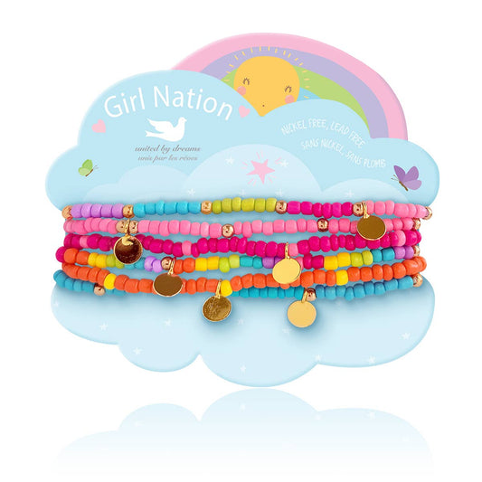 Rainbow Mini Seed Bead Bracelet Stack | Set of 6 Bracelets