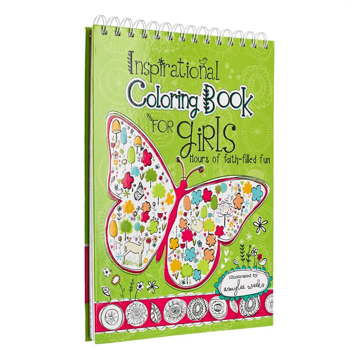 Coloring Book Wirebound Inspirational for Girls