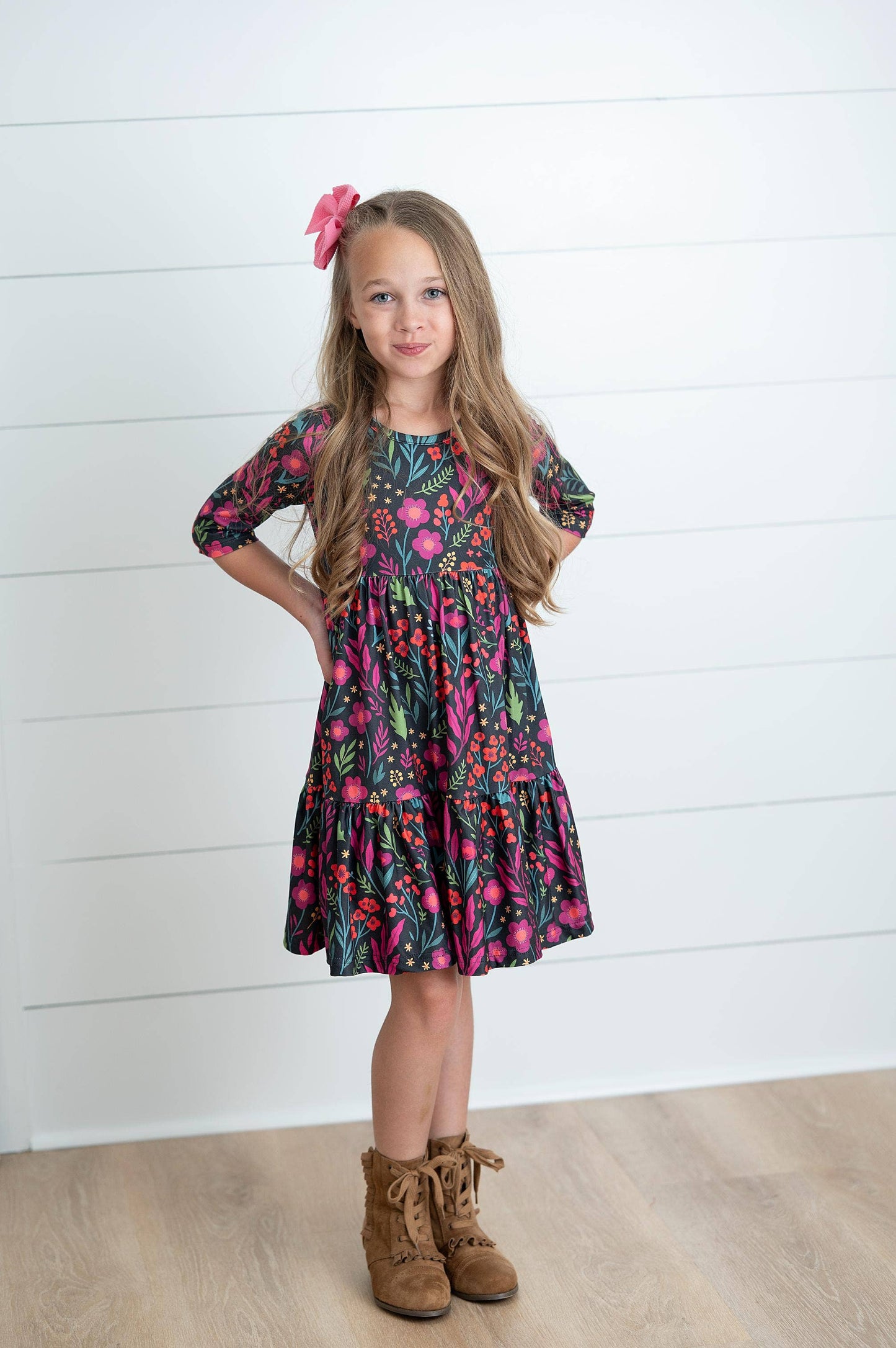 Emma Fall Floral Twirl Dress