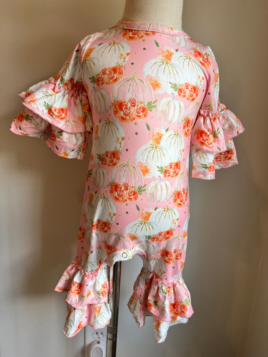 Golden Blush Pumpkin Baby Romper