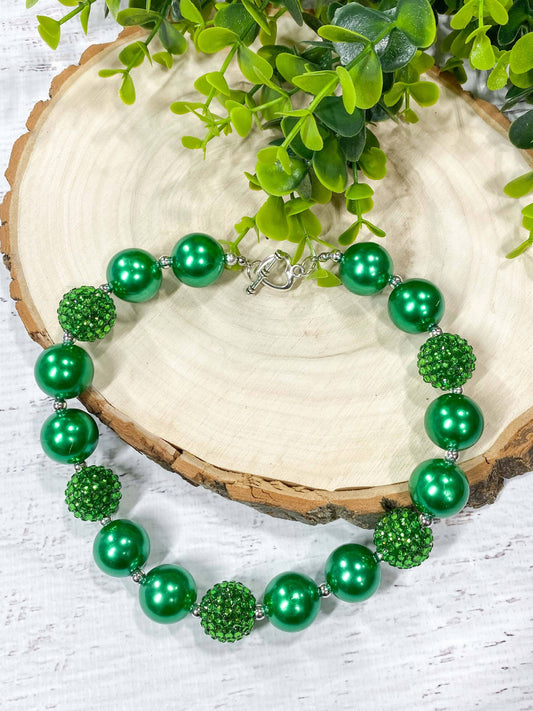 Kelly Green Chunky Bead Necklace