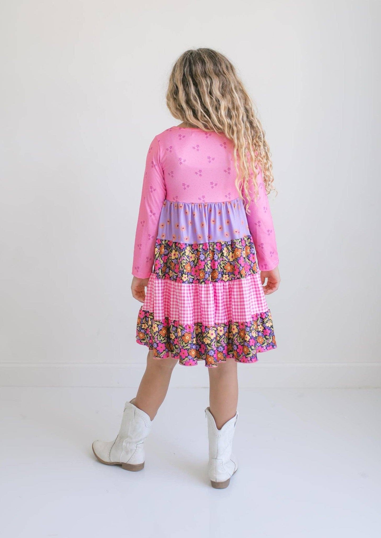 Avery Pink Floral Twirl Dress