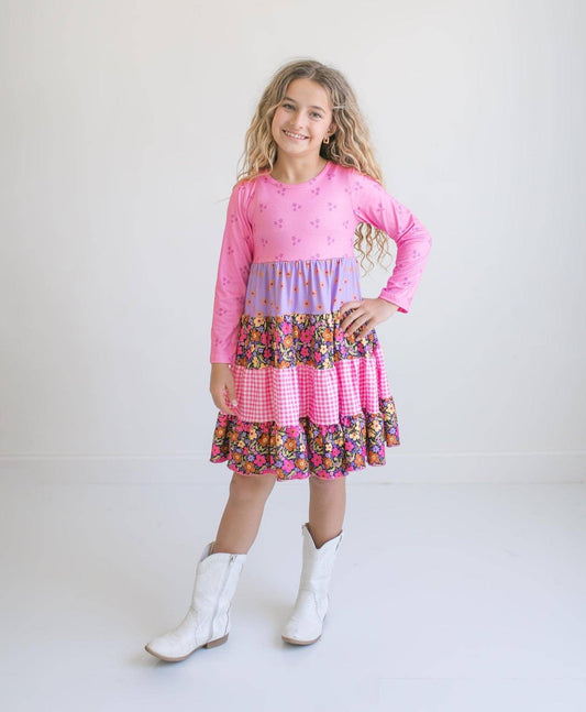 Avery Pink Floral Twirl Dress