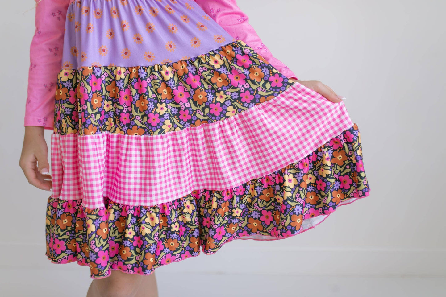 Avery Pink Floral Twirl Dress