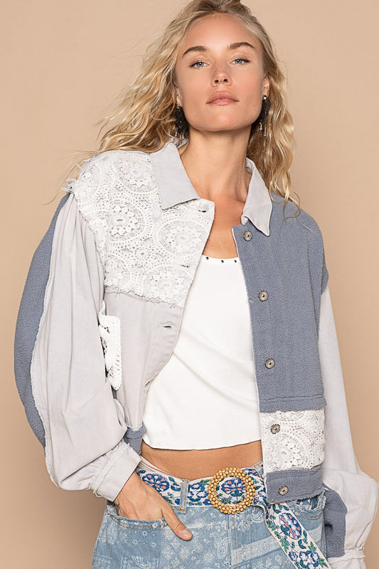 Crochet Patch Exposed Seam Jacket by POL