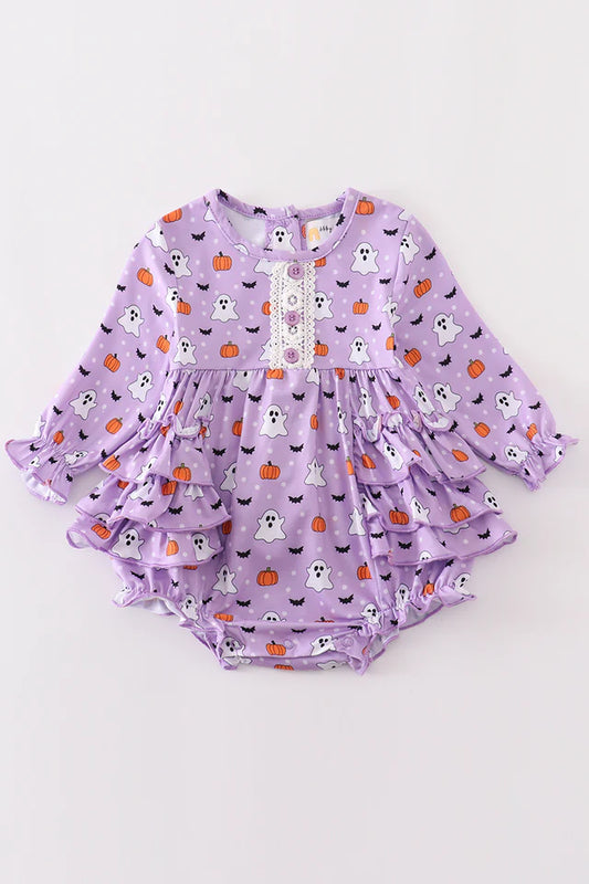 A Purple Halloween Infant Bubble Romper