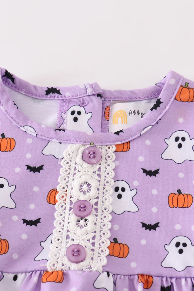 A Purple Halloween Infant Bubble Romper