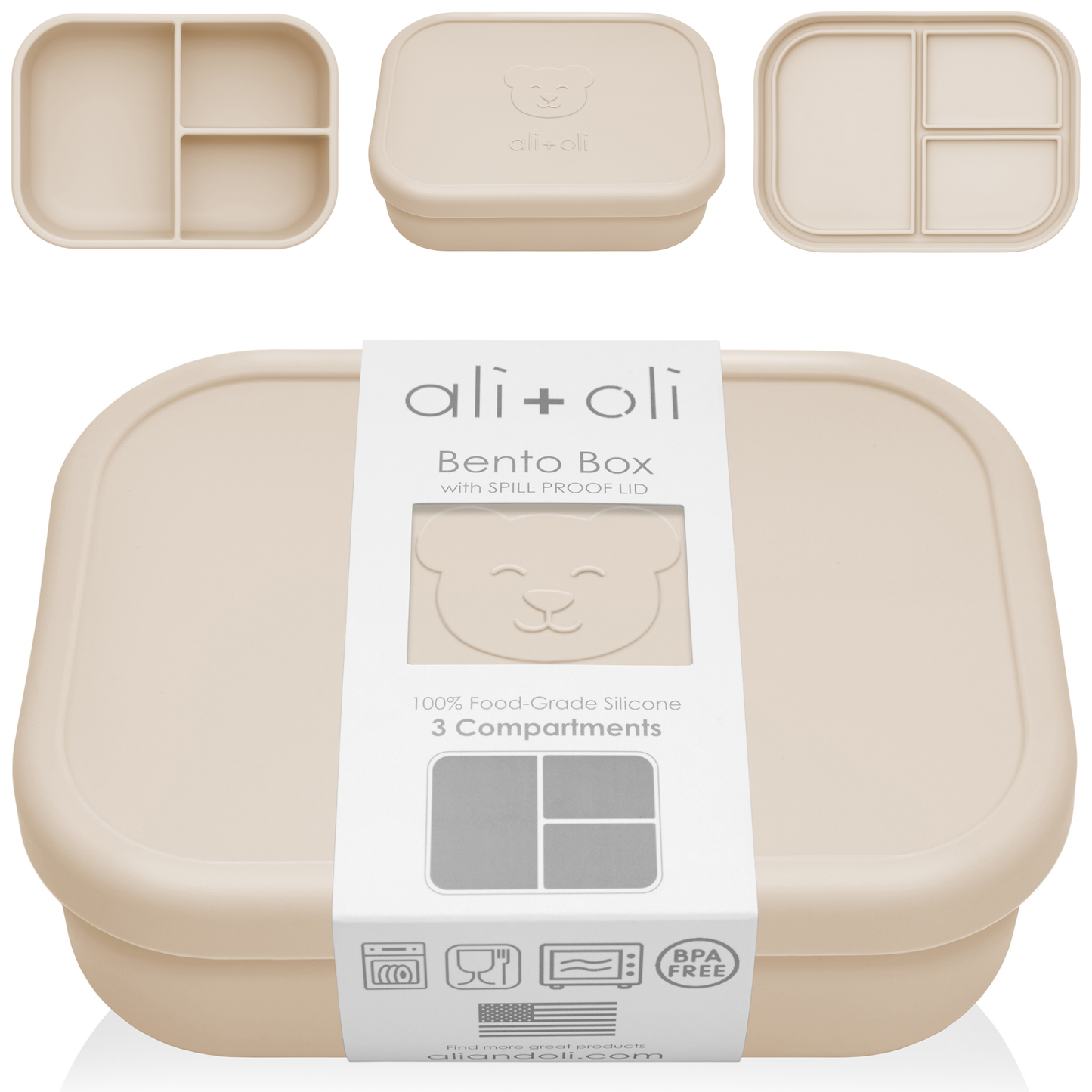 Leakproof Silicone Bento Box - Coco {Ali + Oli}