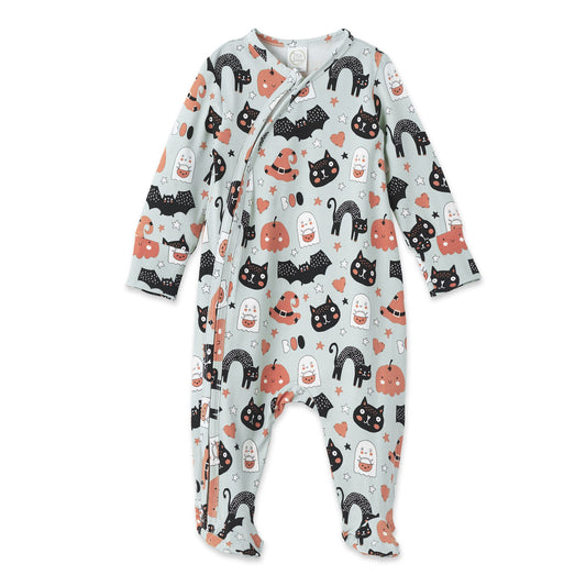 Halloween Pumpkin-Pals Bamboo Zipper Romper