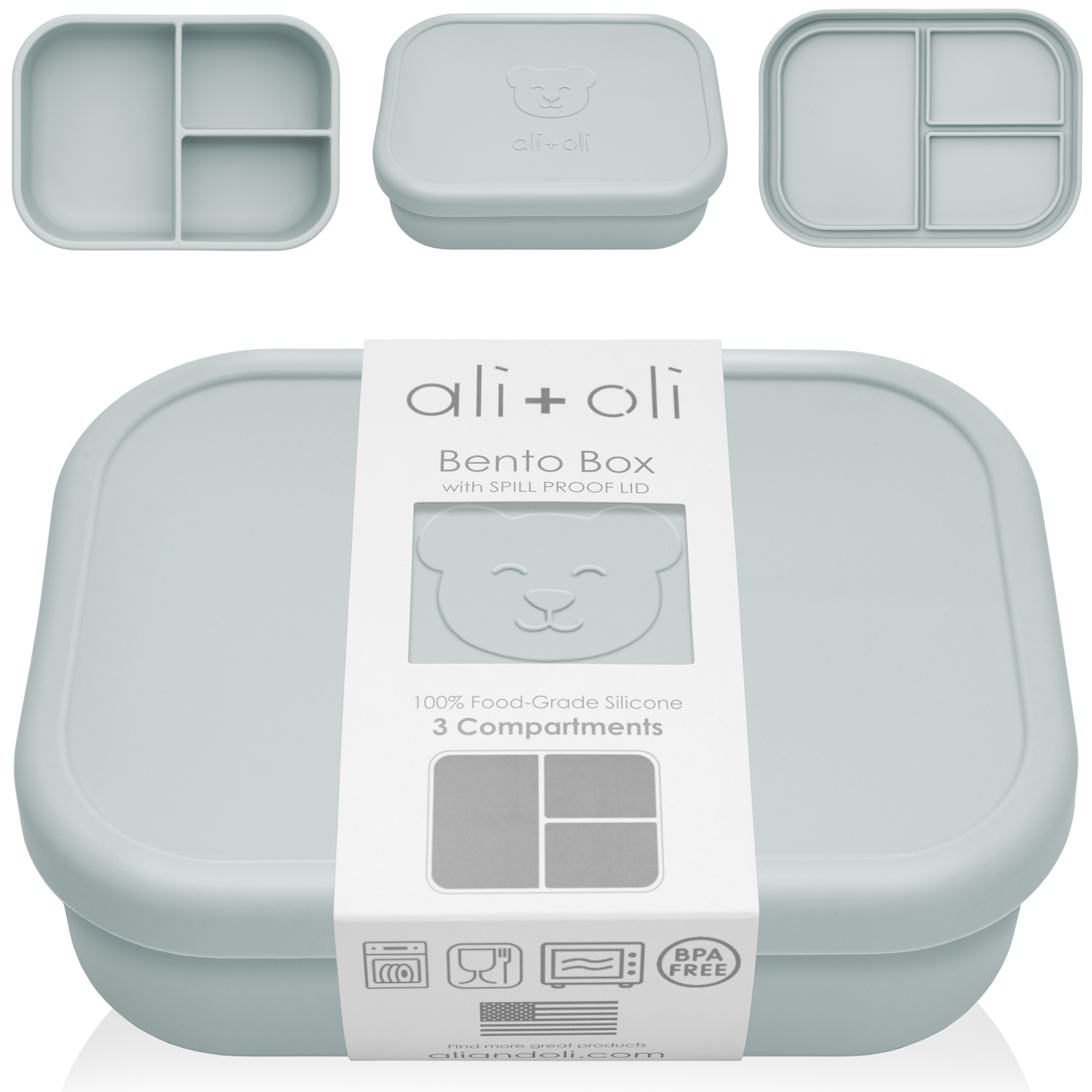 Leakproof Silicone Bento Box  - Blue  {Ali + Oli}