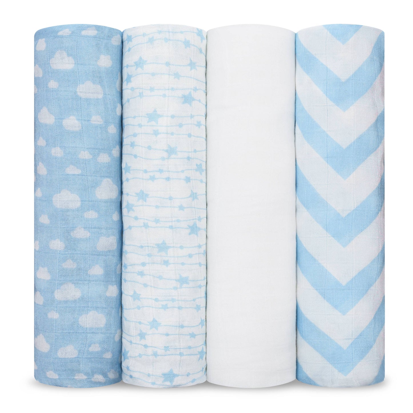 Baby Muslin Swaddle Blankets, 4 Pack by Comfy Cubs