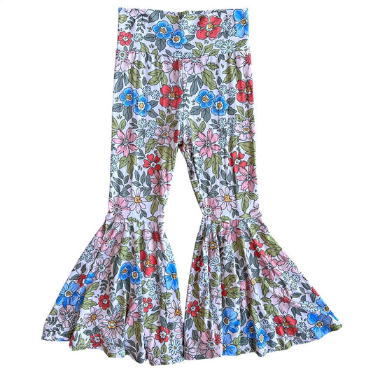Alexis Floral Kids Bamboo Bell Bottoms