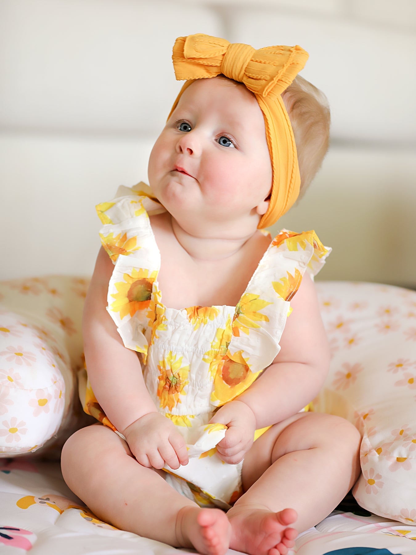 Sunflower Girls Smocked Ruffle Romper