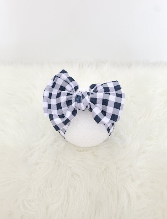 Black White Plaid Waffle Headband