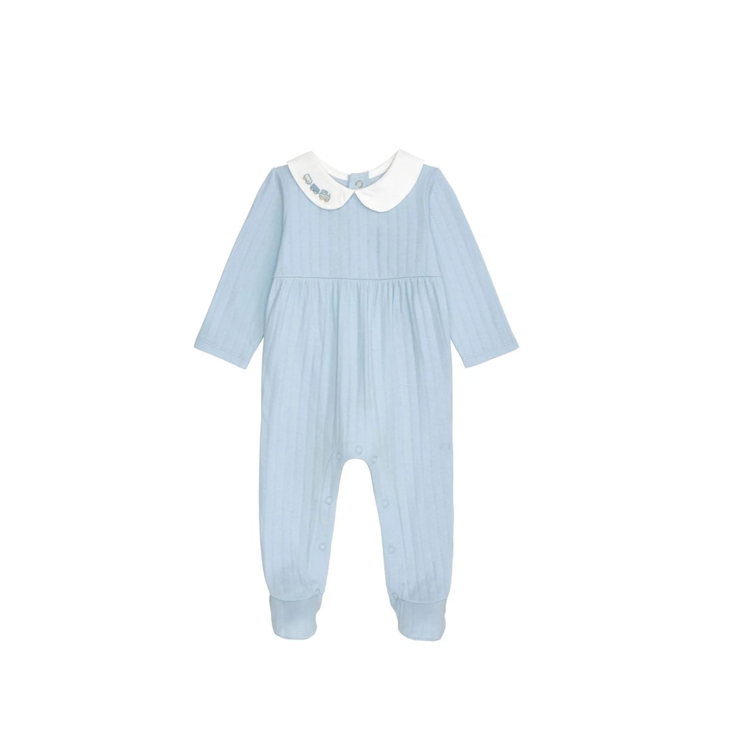 Blue Layette Train Sleeper by Mud Pie