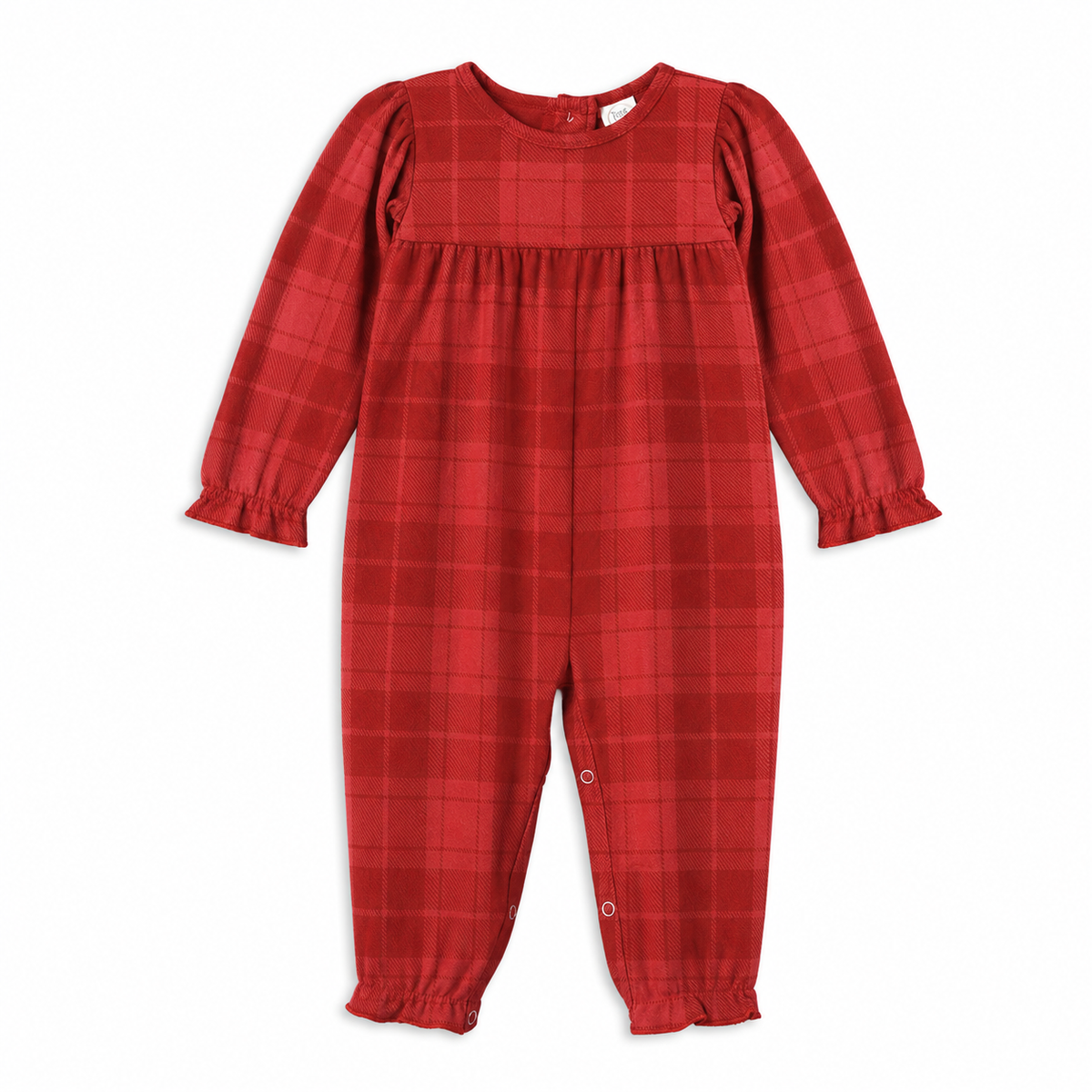 Red Plaid Baby Girl Romper