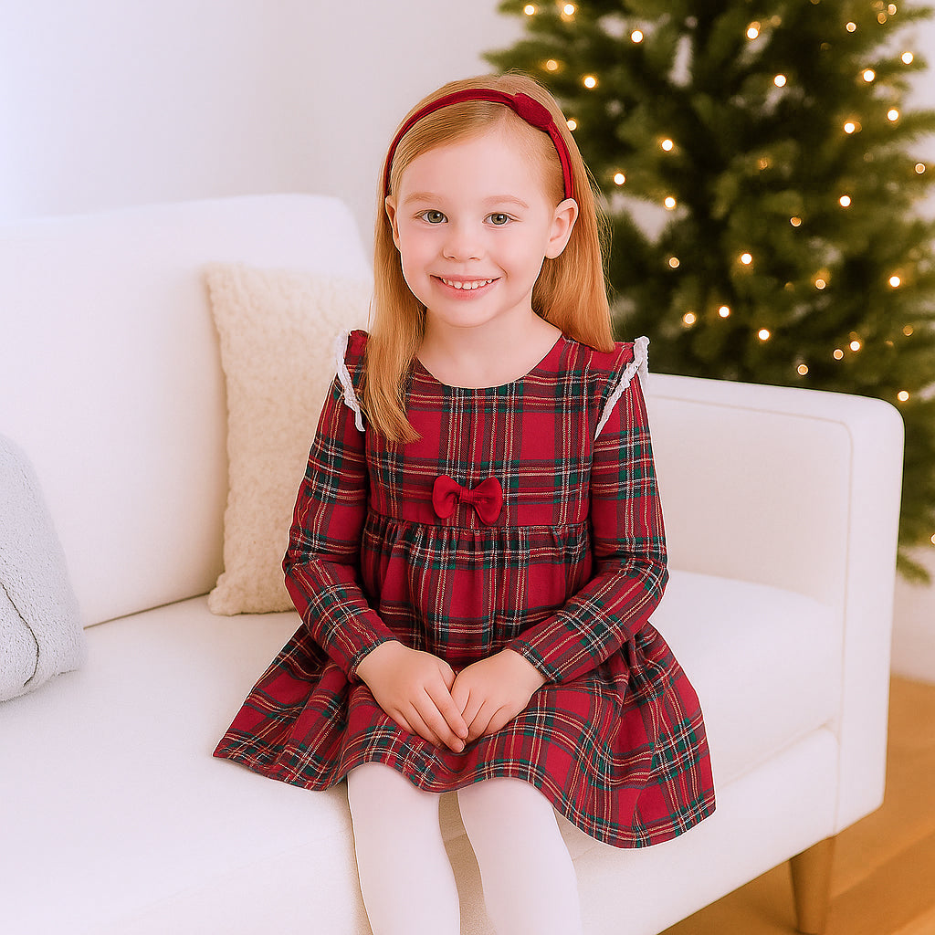 Christmas Bamboo Holiday Dress – Classic Red Tartan Plaid