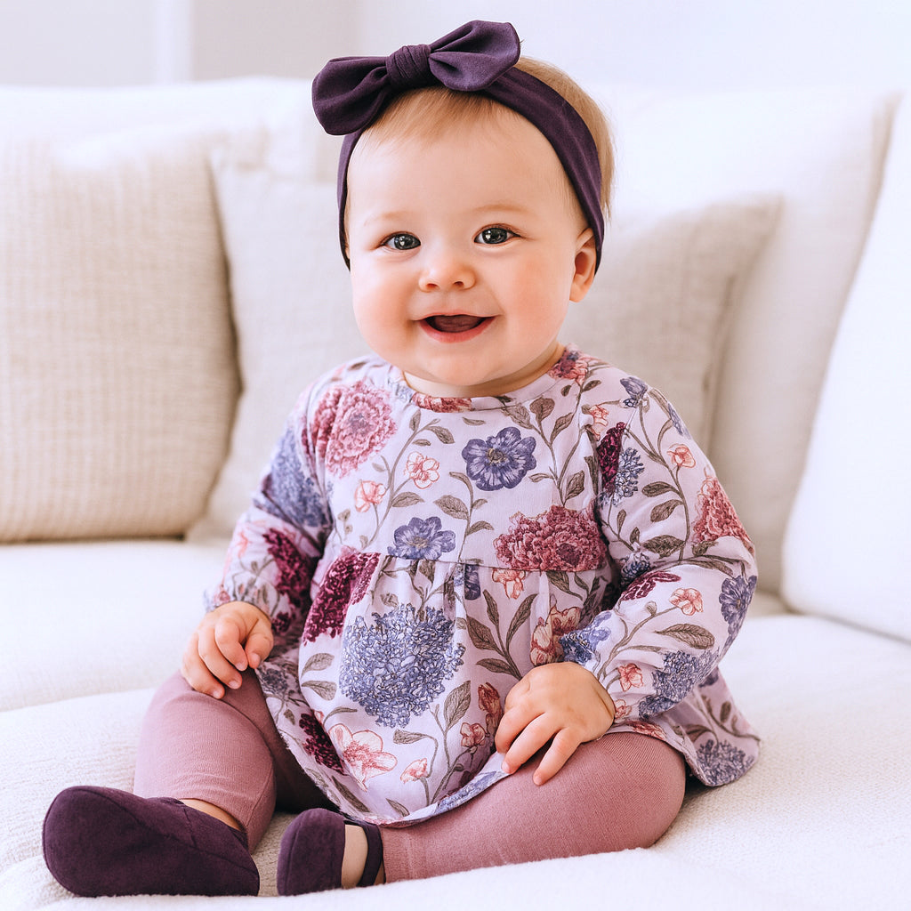Floral Baby Top & Leggings Set – Bamboo Cotton Vintage Bloom