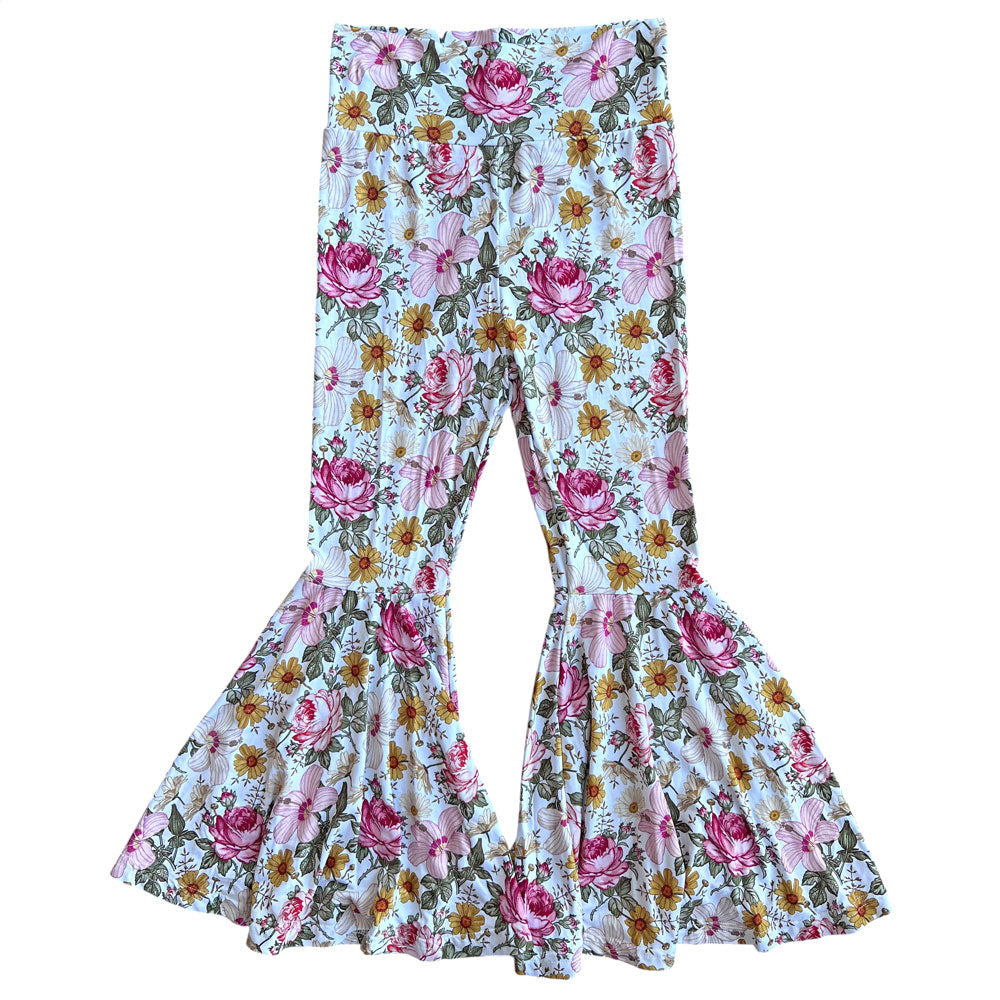 Esther Floral Kids Bamboo Bell Bottoms