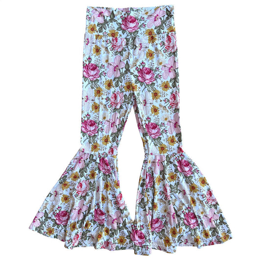 Esther Floral Kids Bamboo Bell Bottoms