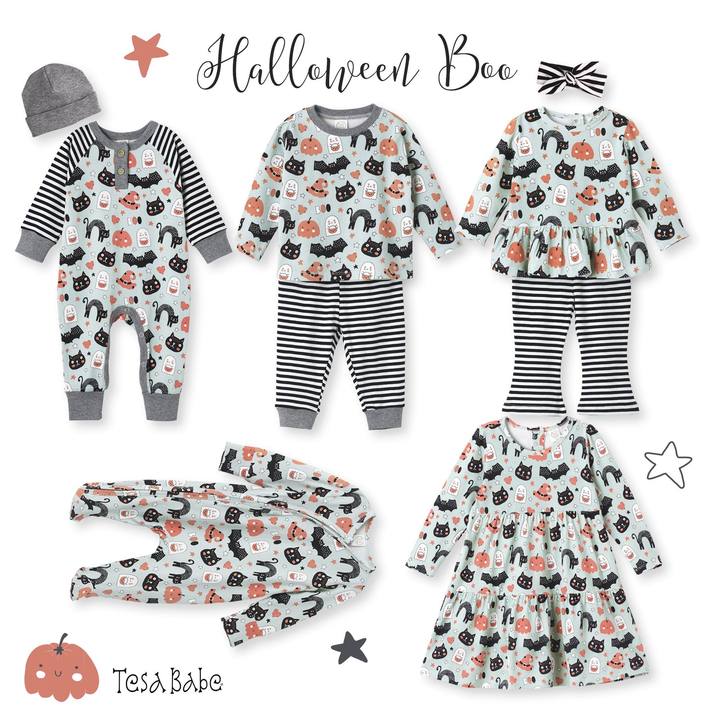 Halloween Pumpkin-Pals Bamboo Zipper Romper