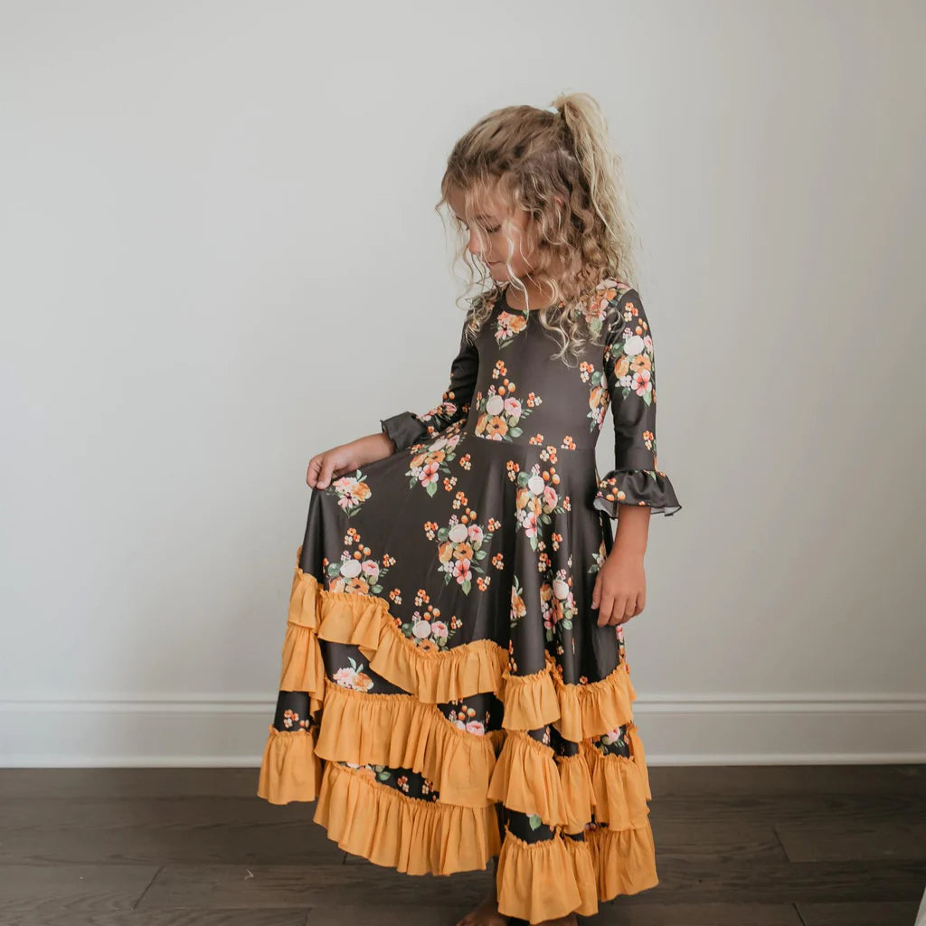 Ruffles Dress - Fall Harvest Floral