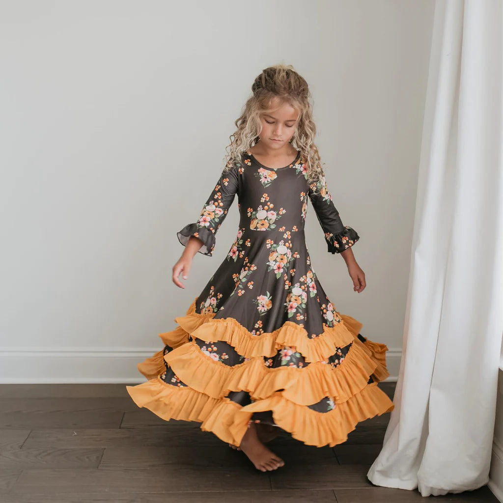 Ruffles Dress - Fall Harvest Floral