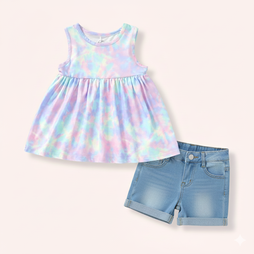 Cotton Candy Swirl - Denim Set