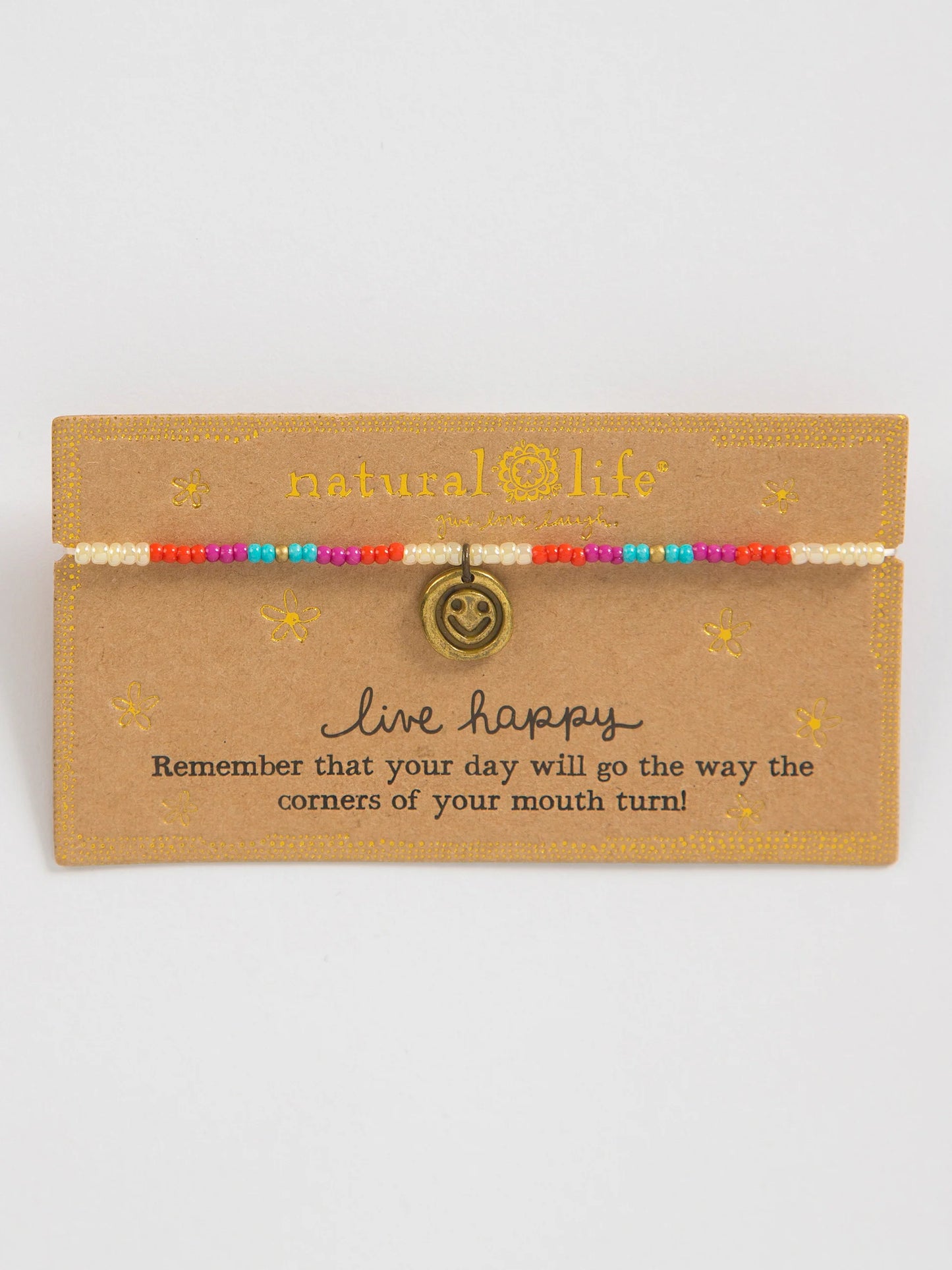 Giving Beaded Bracelet - Live Happy