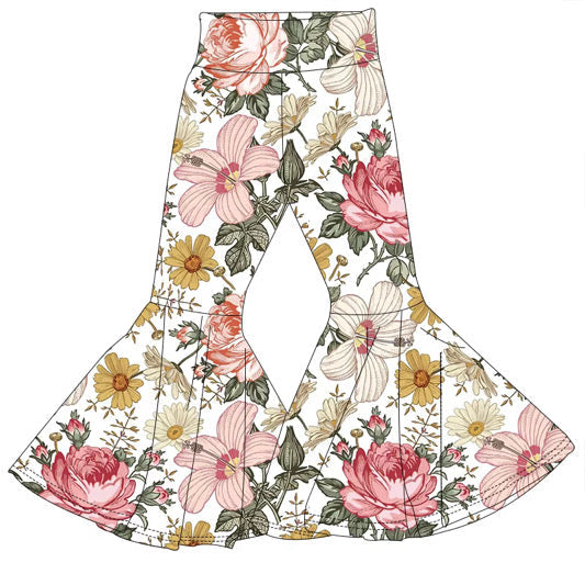 Esther Floral Kids Bamboo Bell Bottoms