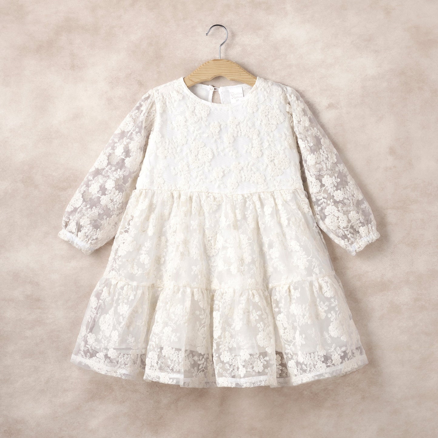 Ivory Lace Girls' Dress–Embroidered Organza Special Occasion