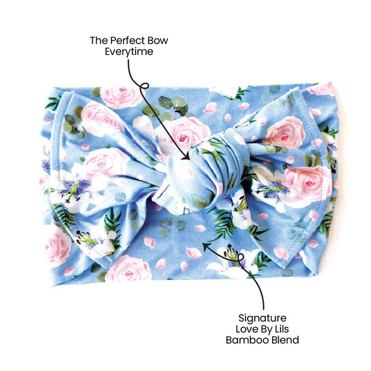 Lillian Floral Bamboo Headwrap Bow