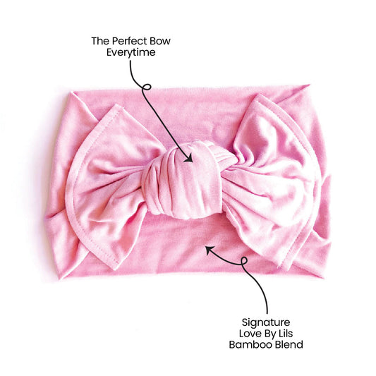 Lillian Pink Bamboo Headwrap Bow