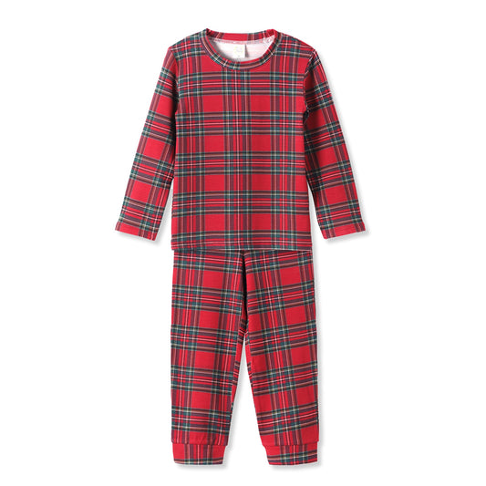 Christmas Bamboo Kids' Pajama Set – Classic Tartan Plaid Holiday