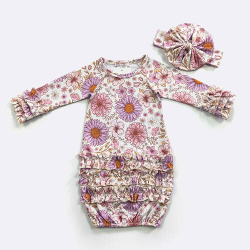 Lilac Daisy Baby Gown