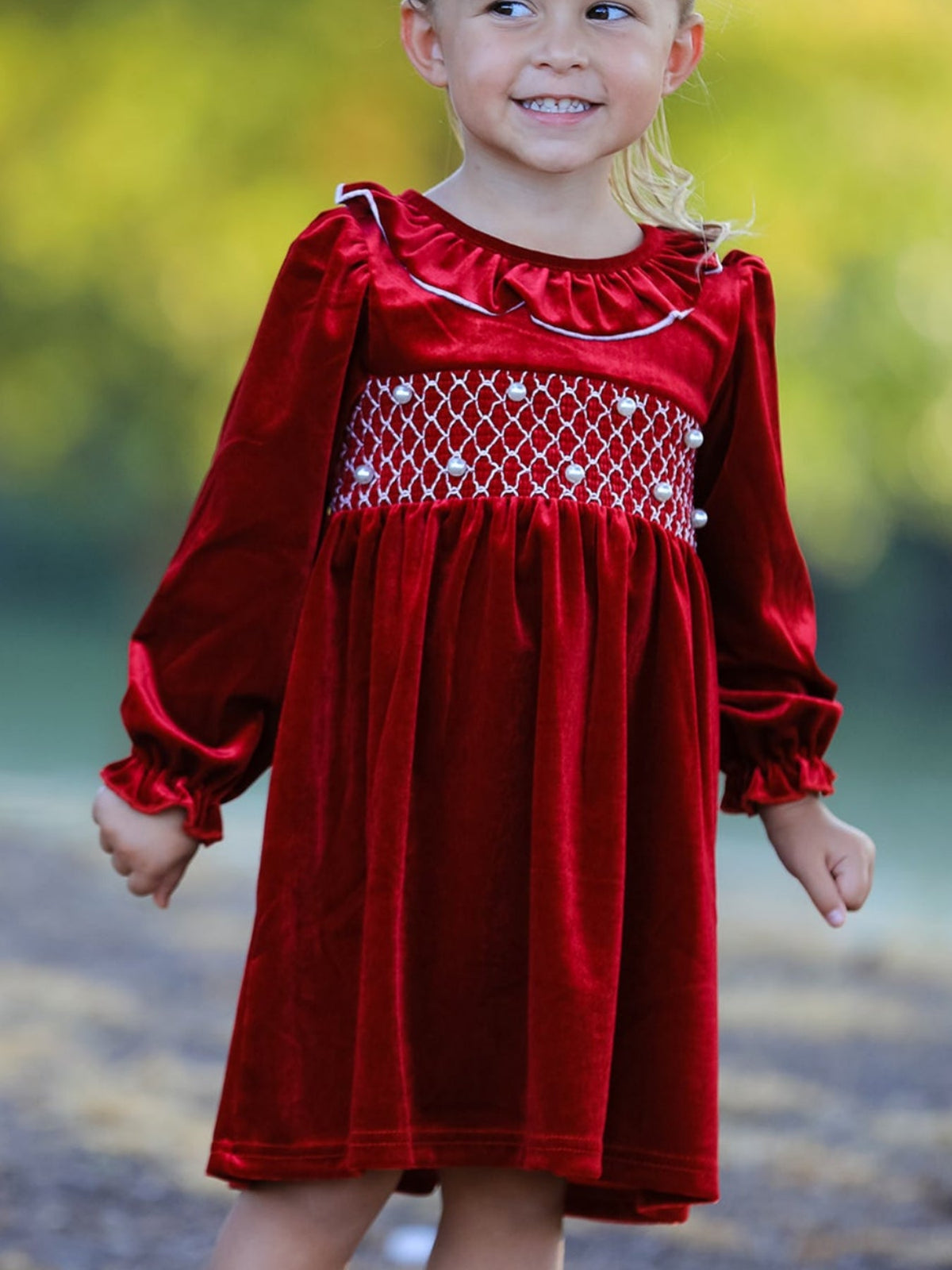 Velvet Smocked Dress