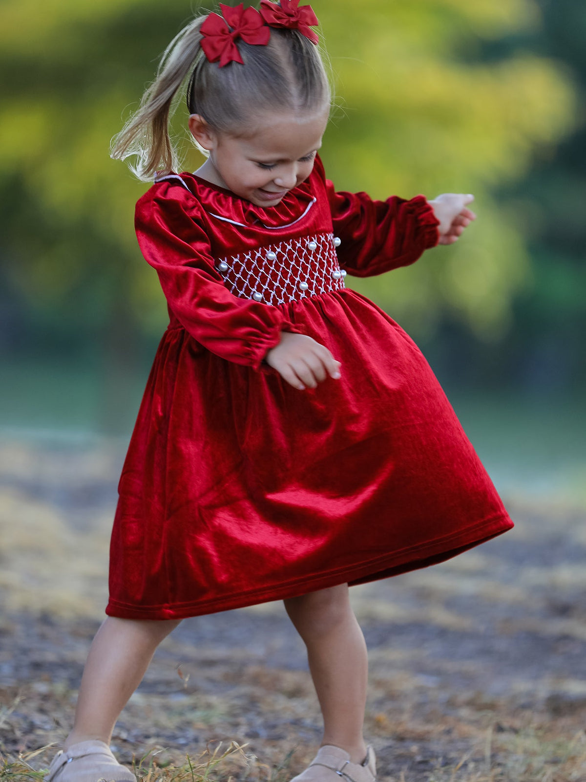 Velvet Smocked Dress