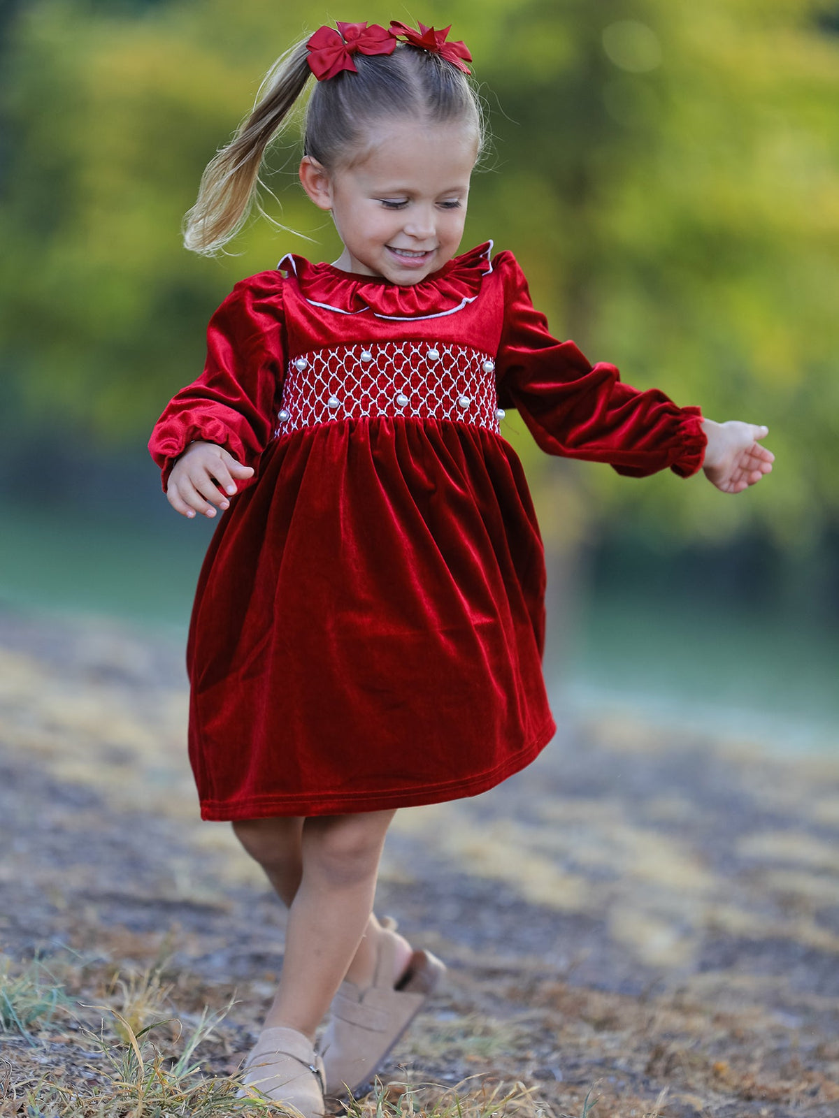 Velvet Smocked Dress