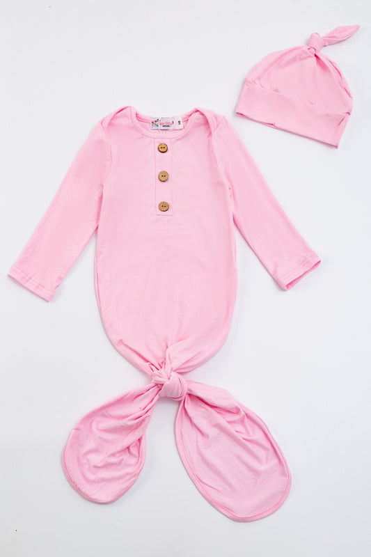 Pale Pink Bamboo Baby Gown