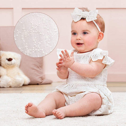 Cotton Embroidered Baby Romper