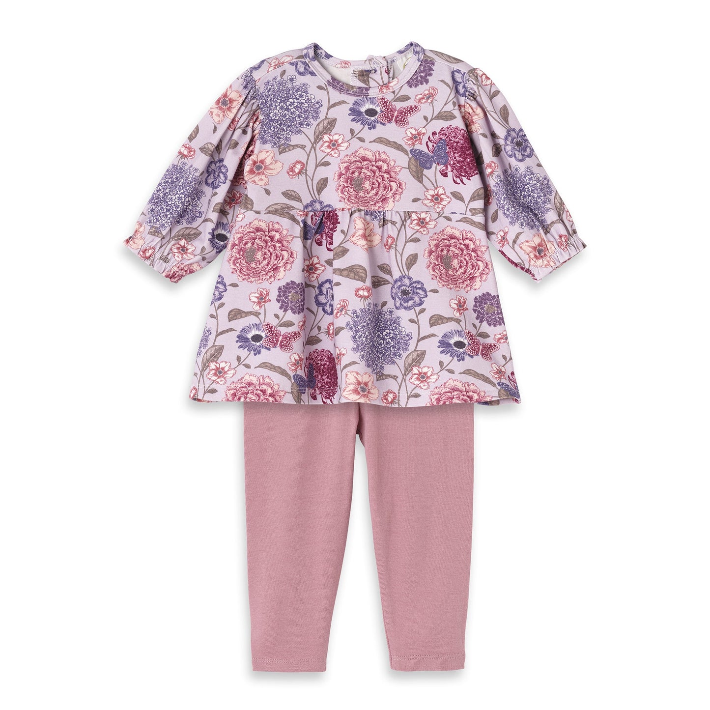 Floral Baby Top & Leggings Set – Bamboo Cotton Vintage Bloom